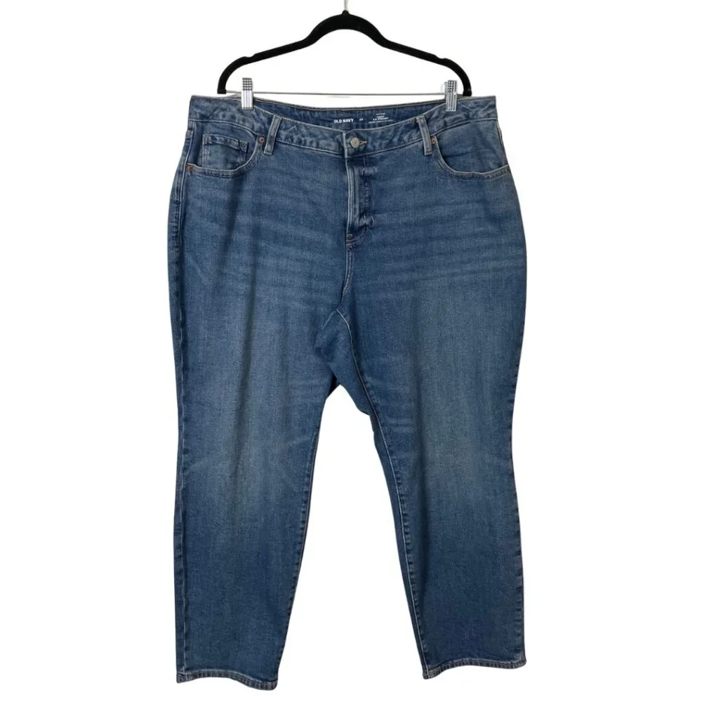 Old Navy Curvy Jeans Size 20 High Rise OG Straight Medium Wash Denim Stretch